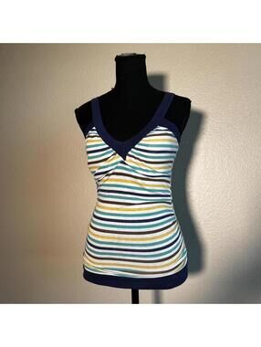 Y2K Vintage Striped Tank Top Retro V Neck Fitted Indie Sleaze Summer Top Cami